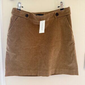 Banana Republic Brown Corduroy Mini Above Knee Skirt Womens 4 Academia Fall NWT